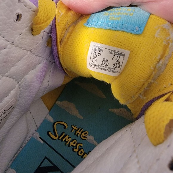 Rare‎ Vans Off The Wall 721356 Purple Simpsons Collab Sneaker Shoes Sz M5.5 W7 - Picture 9 of 11